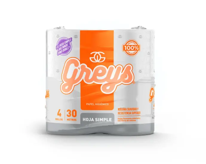 TISSUE_PH SIMPLE HOJA_GREYS _4 ROLLOS